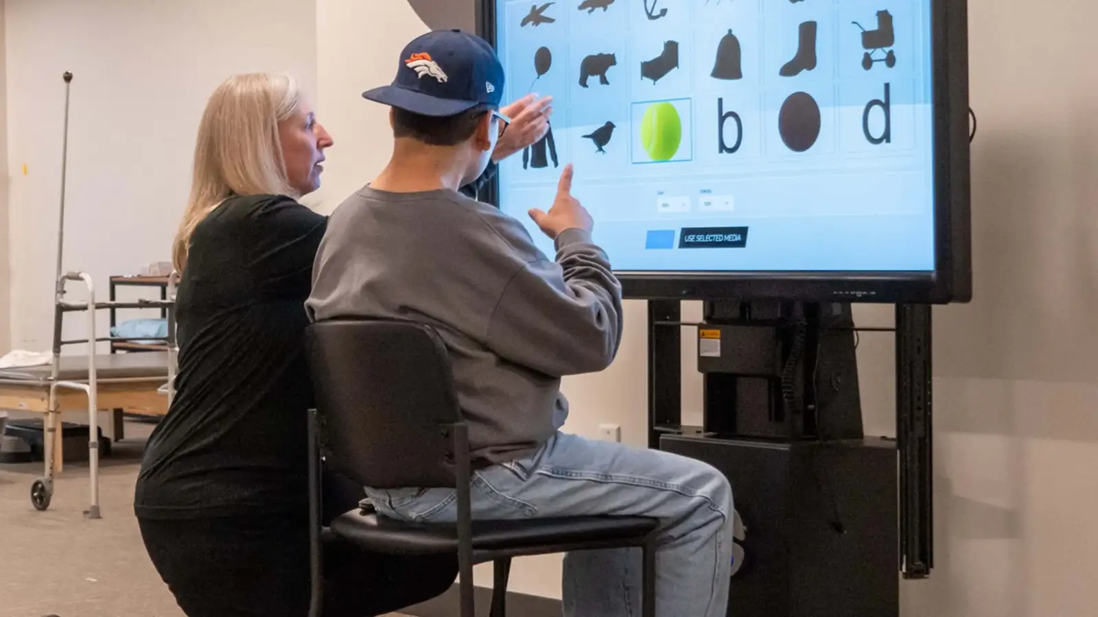 People practicing vision training